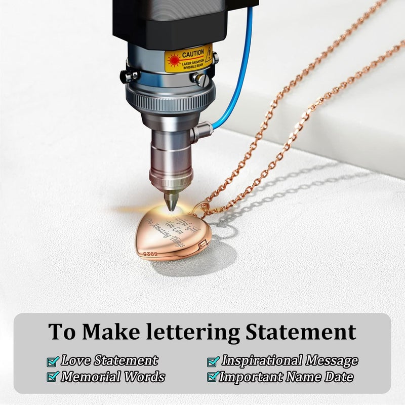 Bestyle Sterling Silver Heart Locket Necklace for Women, Dainty Cute Small Heart Locket Pendant in Gold/Rose Gold/Silver, Love Statement Jewelry Gift for Mother Wife - Image 5